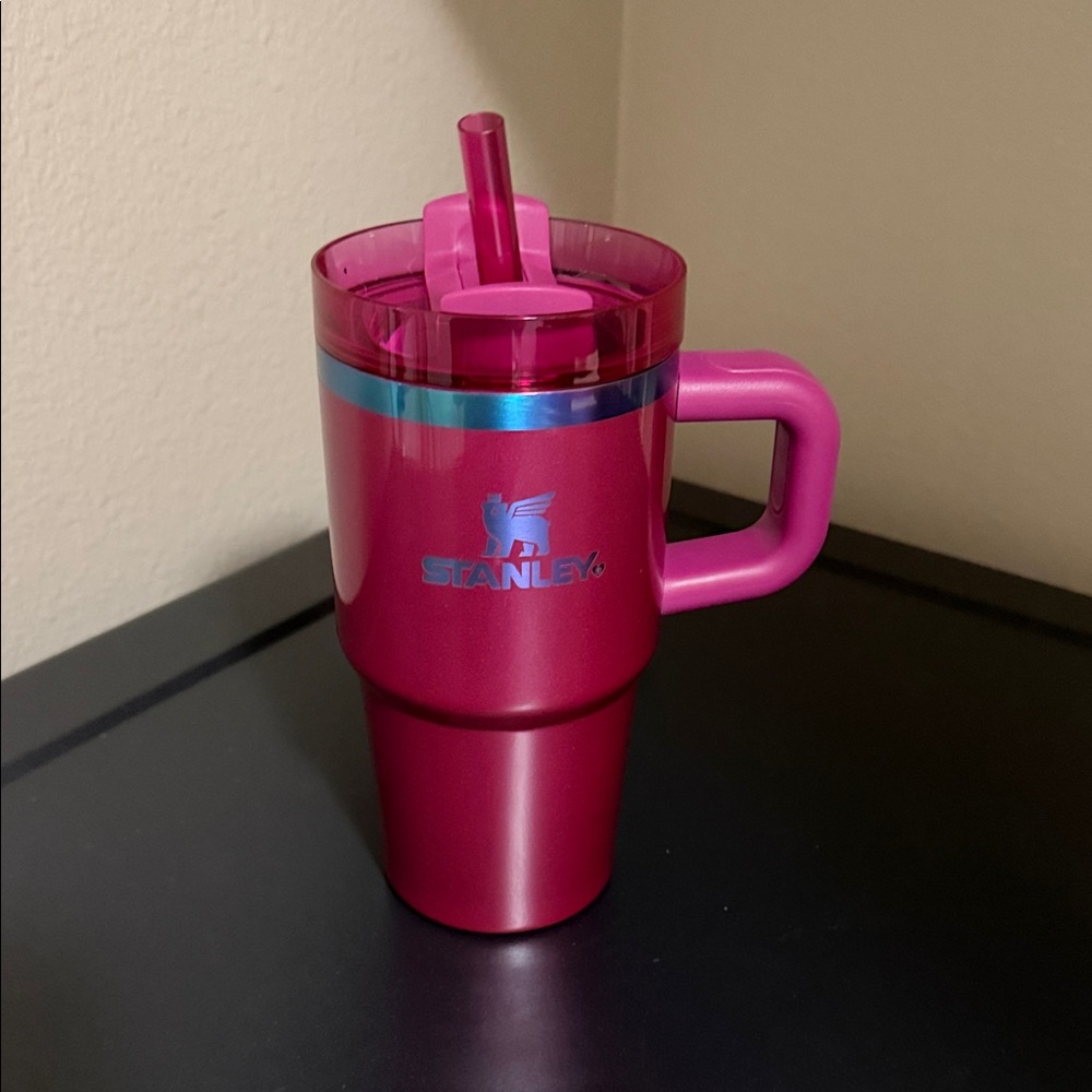 Stanley Magenta Tumbler with Straw and Handle